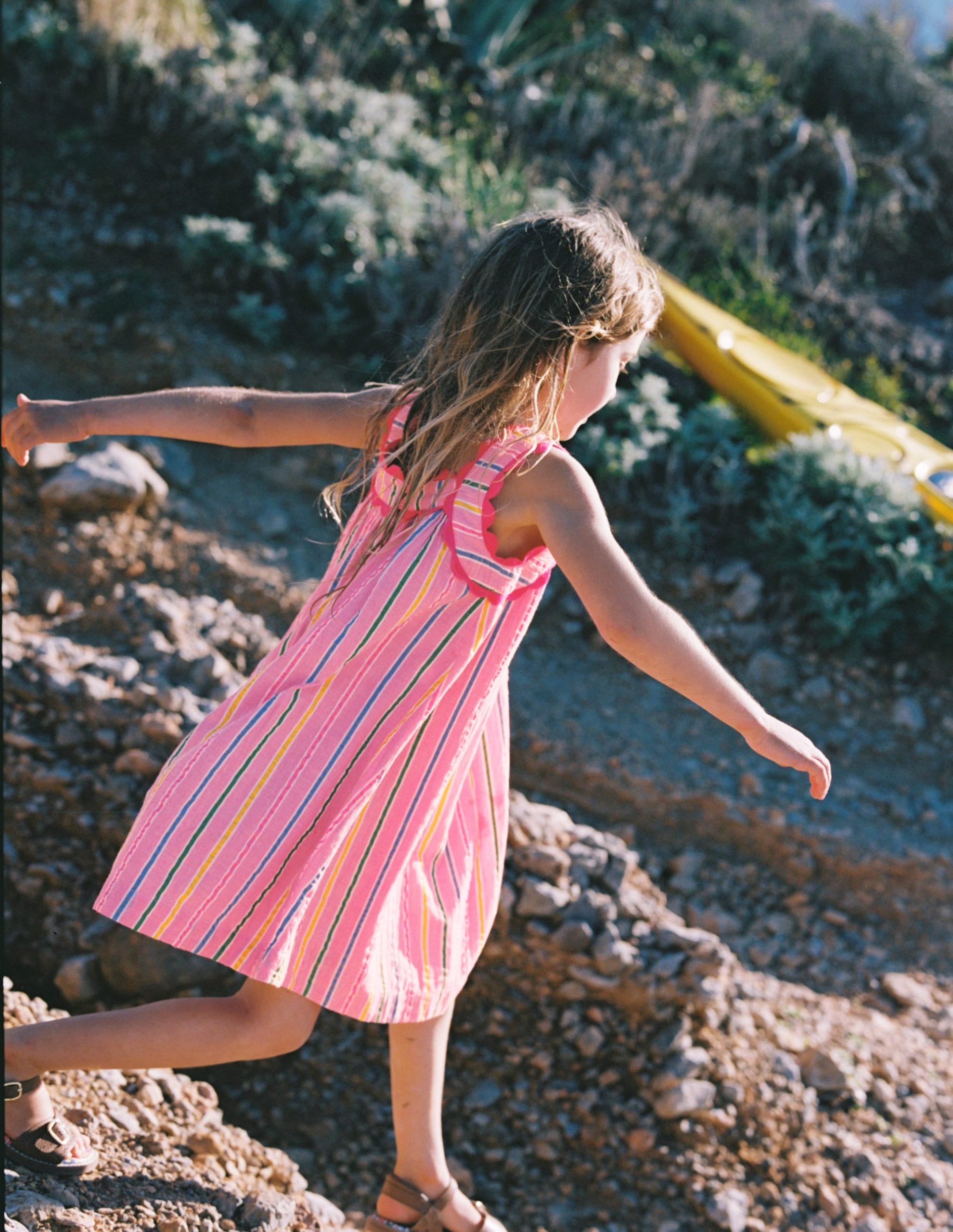 Maribel Strappy Swing Sundress-Pink Multi Stripe - Image 2