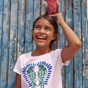 Bay Boucle T-Shirt-White Birds