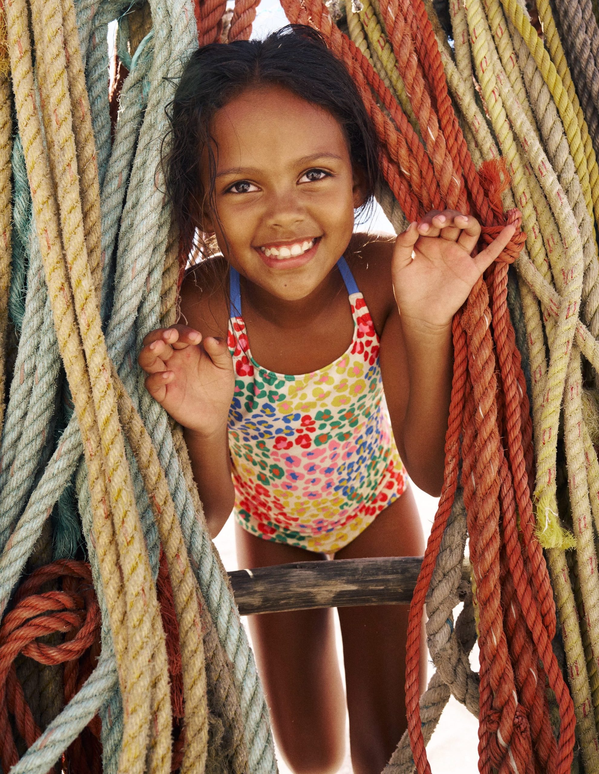Selena Rainbow Strap Swimsuit-Multi Rainbow Leopard