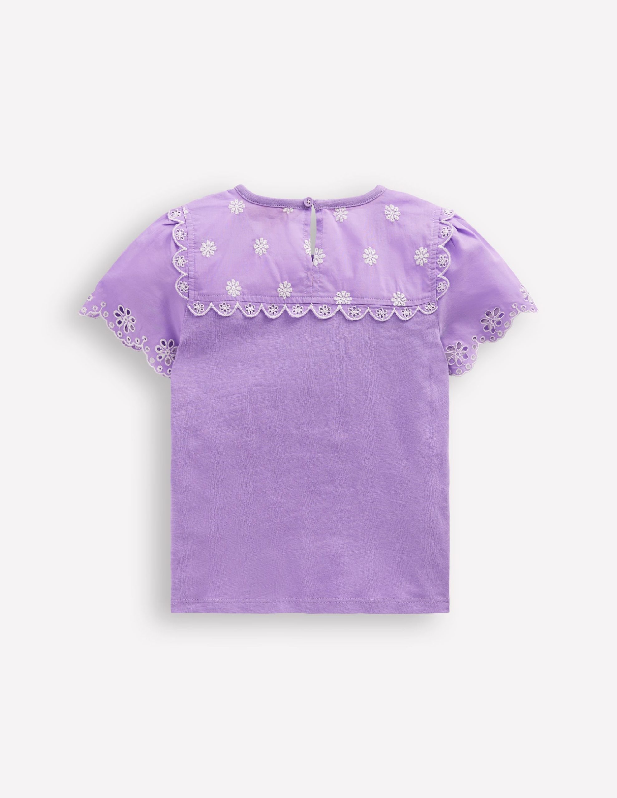 Broderie Sleeve Tee-Aster Purple - Image 3