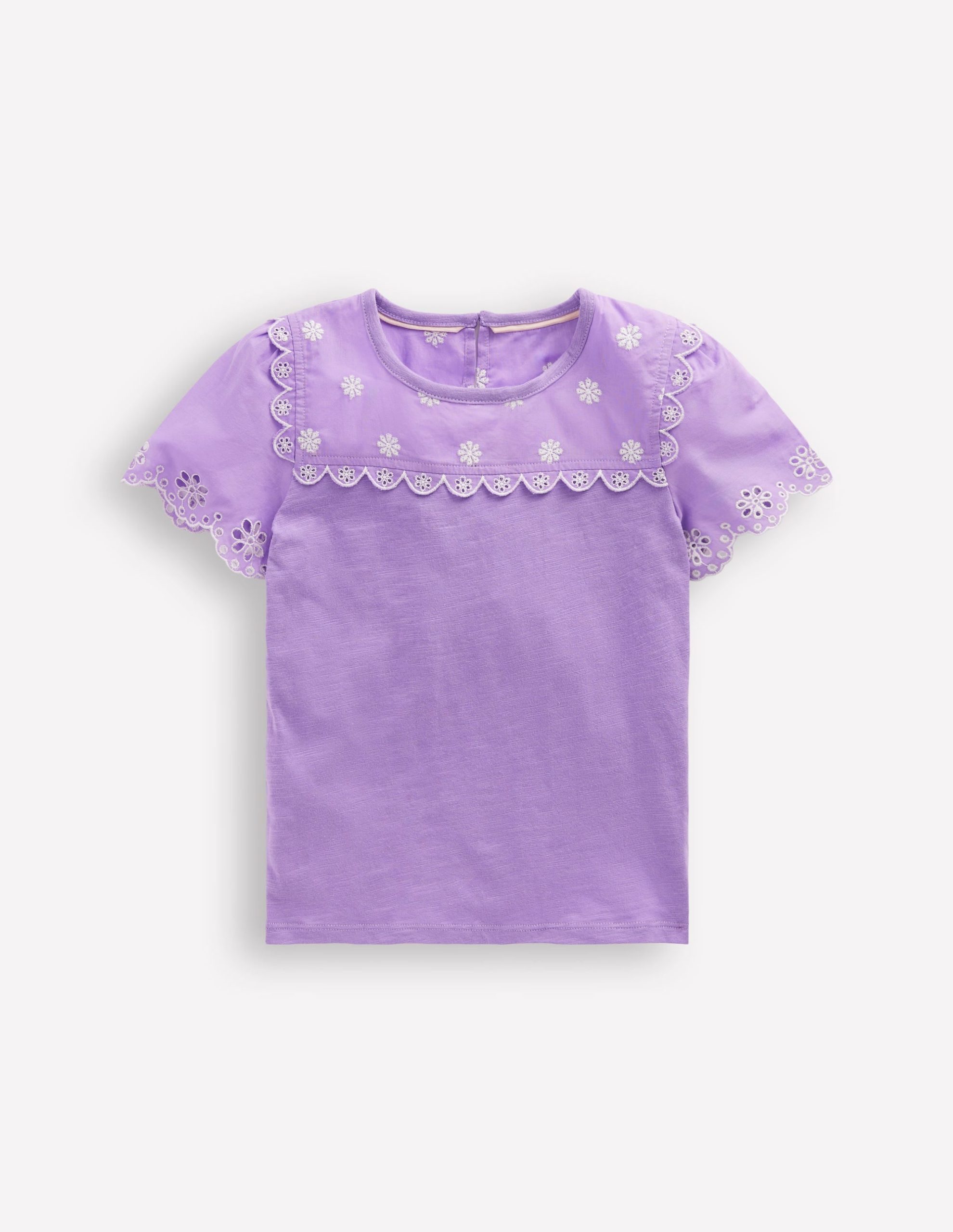 Broderie Sleeve Tee-Aster Purple - Image 2