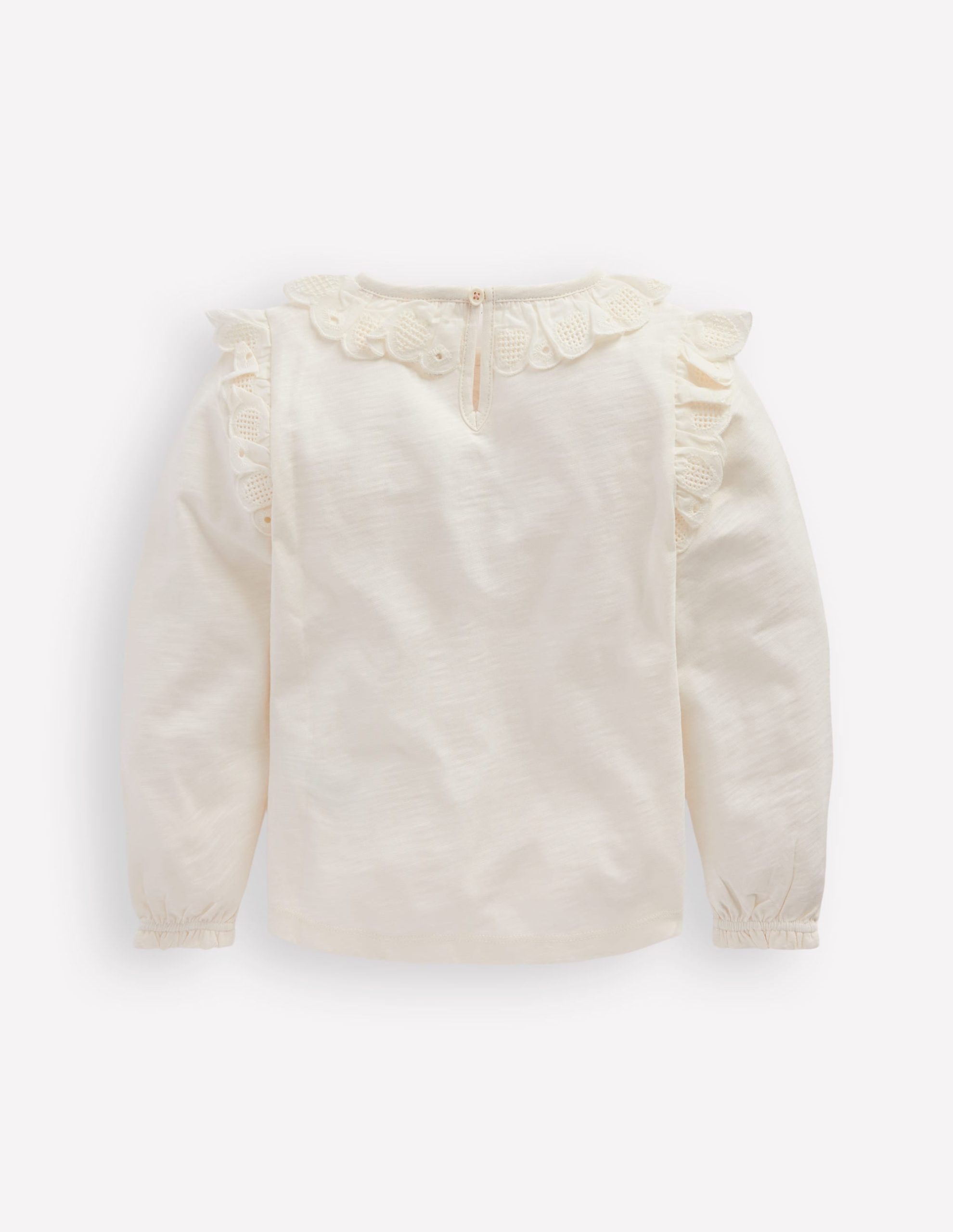 Broderie Heart Trim Top-Soft Ivory - Image 2