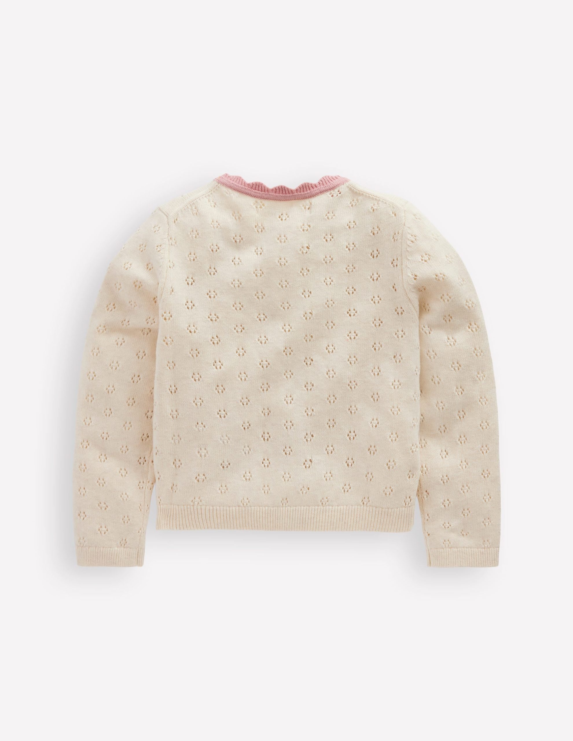 Everyday Scalloped Cardigan-Soft Ivory - Image 3