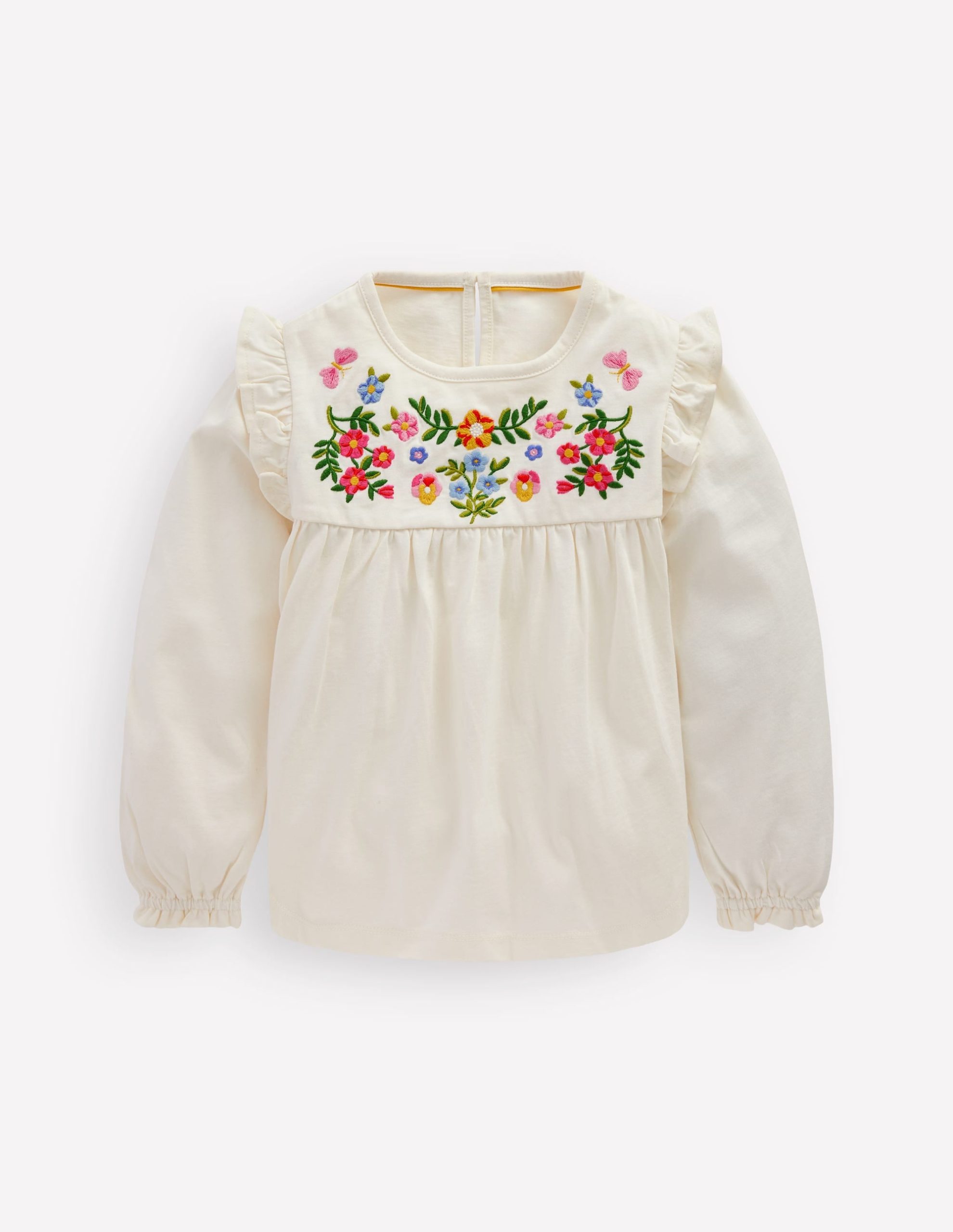 Embroidered Jersey Yoke Top-Soft Ivory Embroidery - Image 2