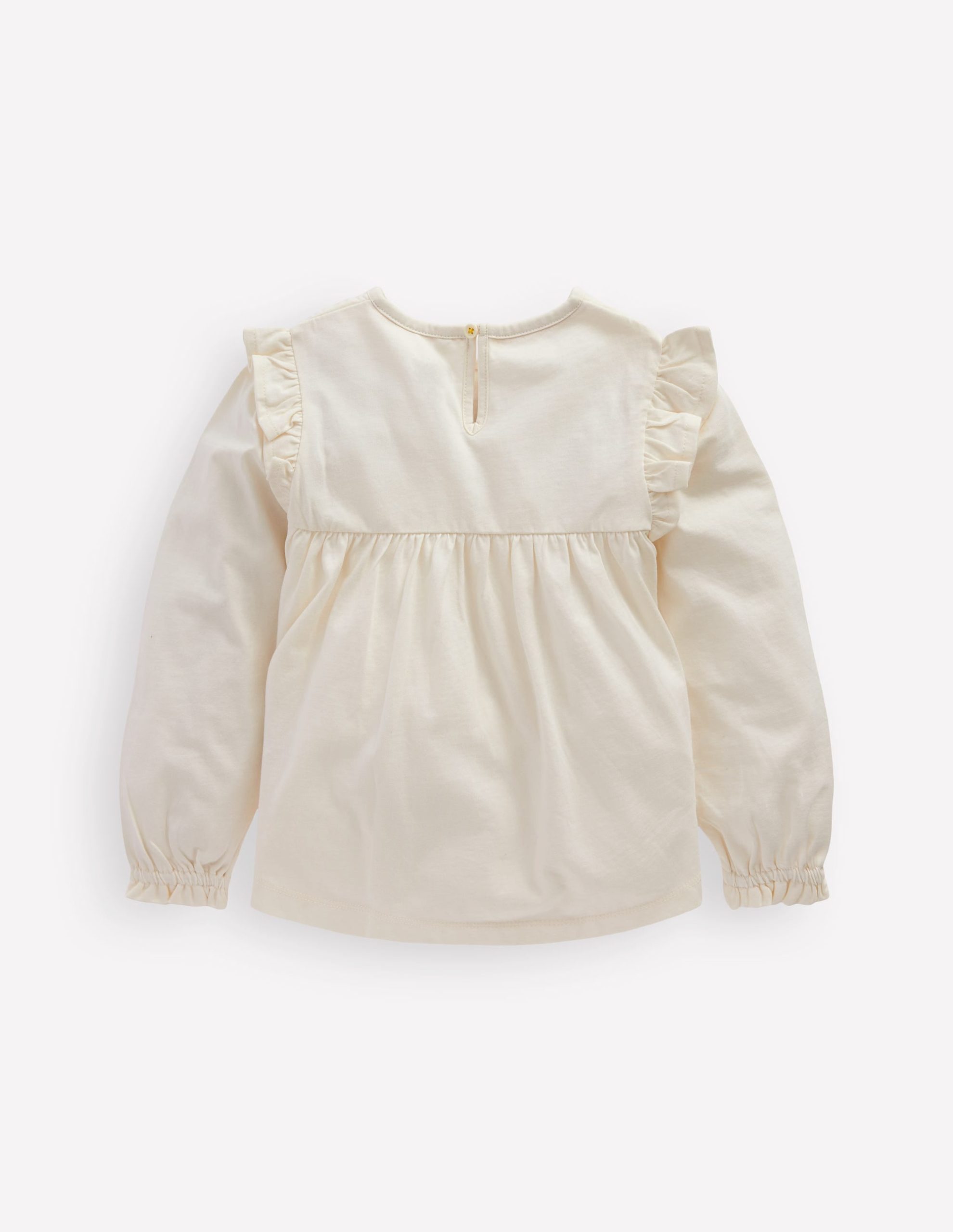 Embroidered Jersey Yoke Top-Soft Ivory Embroidery - Image 3