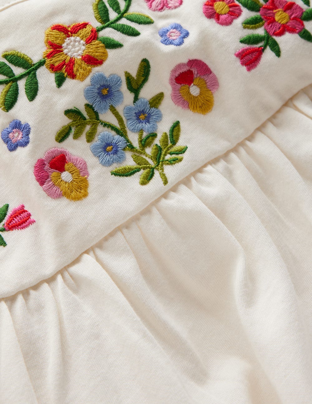 Embroidered Jersey Yoke Top-Soft Ivory Embroidery - Image 4