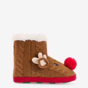 Novelty Slipper Boots-Reindeer
