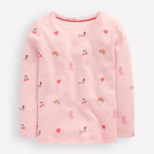 Long Sleeve Pointelle Top-Chalk Pink Parisien