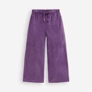 Heart Pocket Velour Sweatpants-Mystical Purple