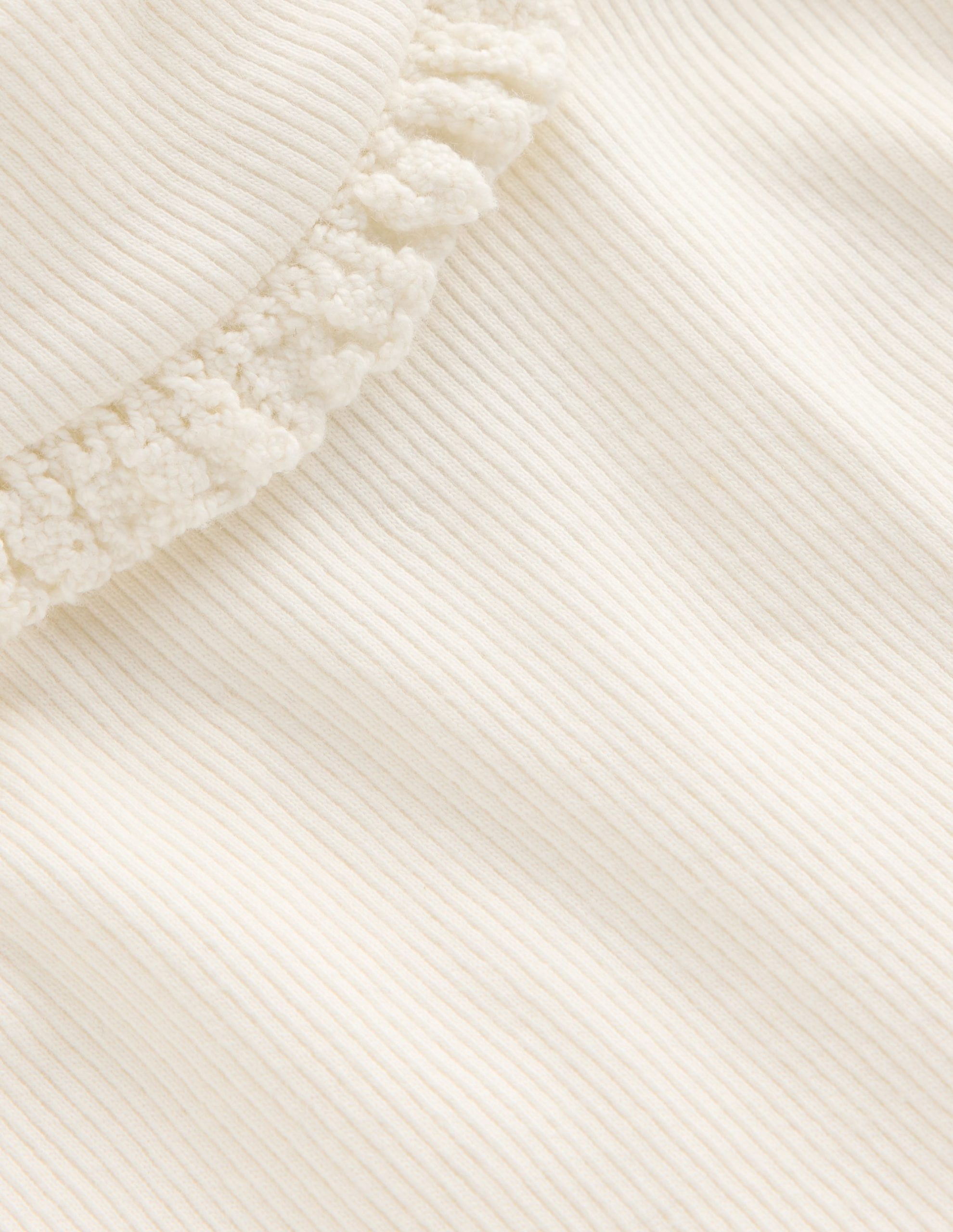 Ribbed Roll Neck Top-Ivory - Image 6