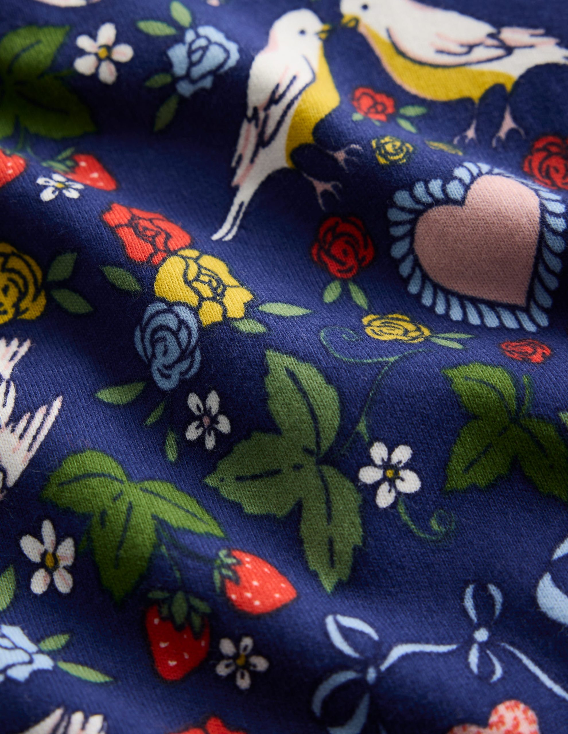 Posie Long Sleeve Jersey Dress-Starboard Blue Lovebirds - Image 3