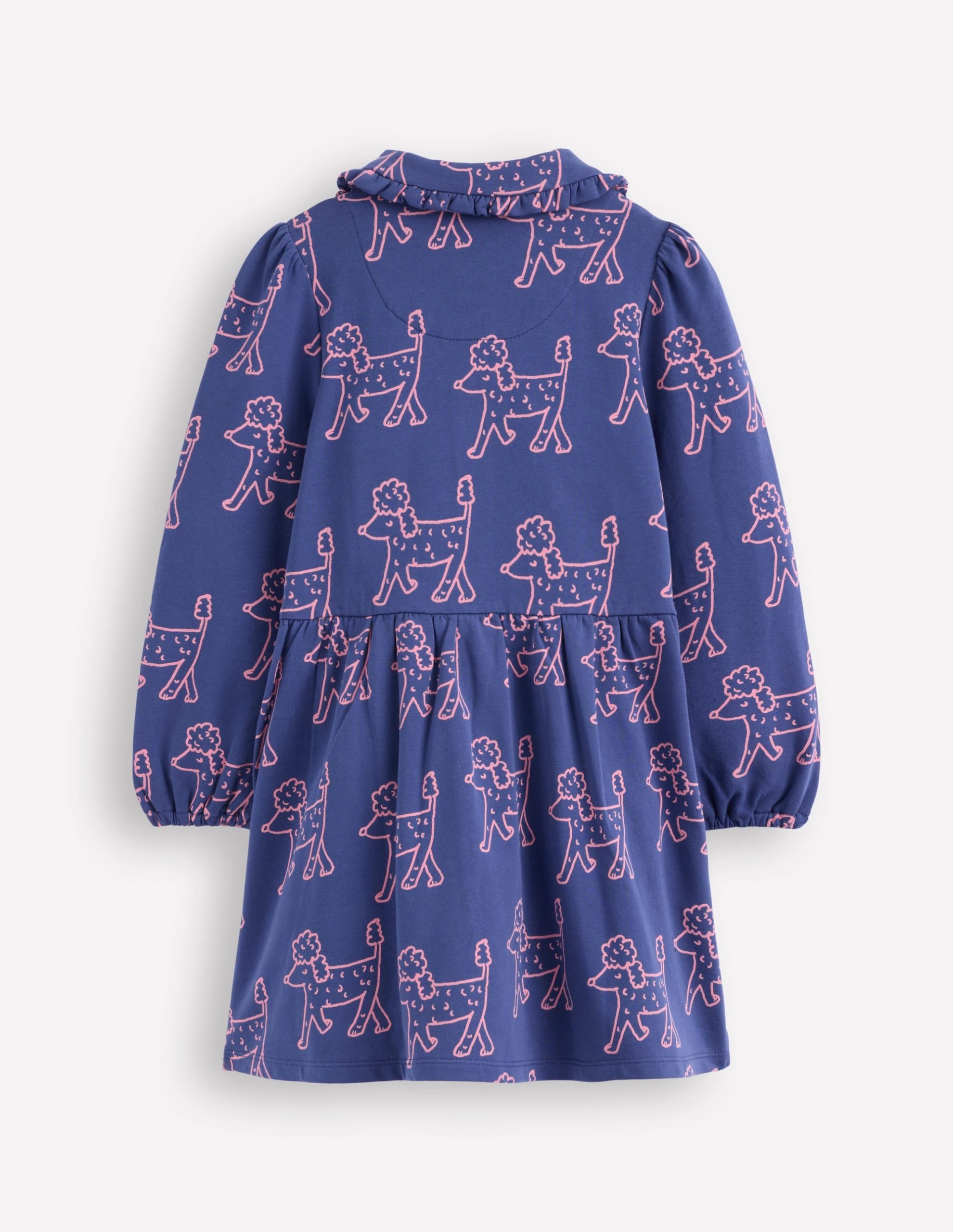 Cosy Jersey Shirt Dress-Starboard Blue Poodles - Image 2