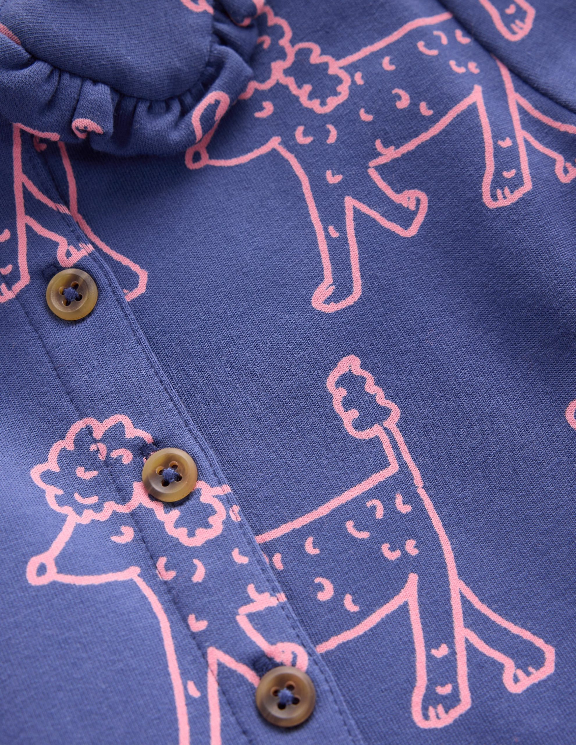 Cosy Jersey Shirt Dress-Starboard Blue Poodles - Image 3