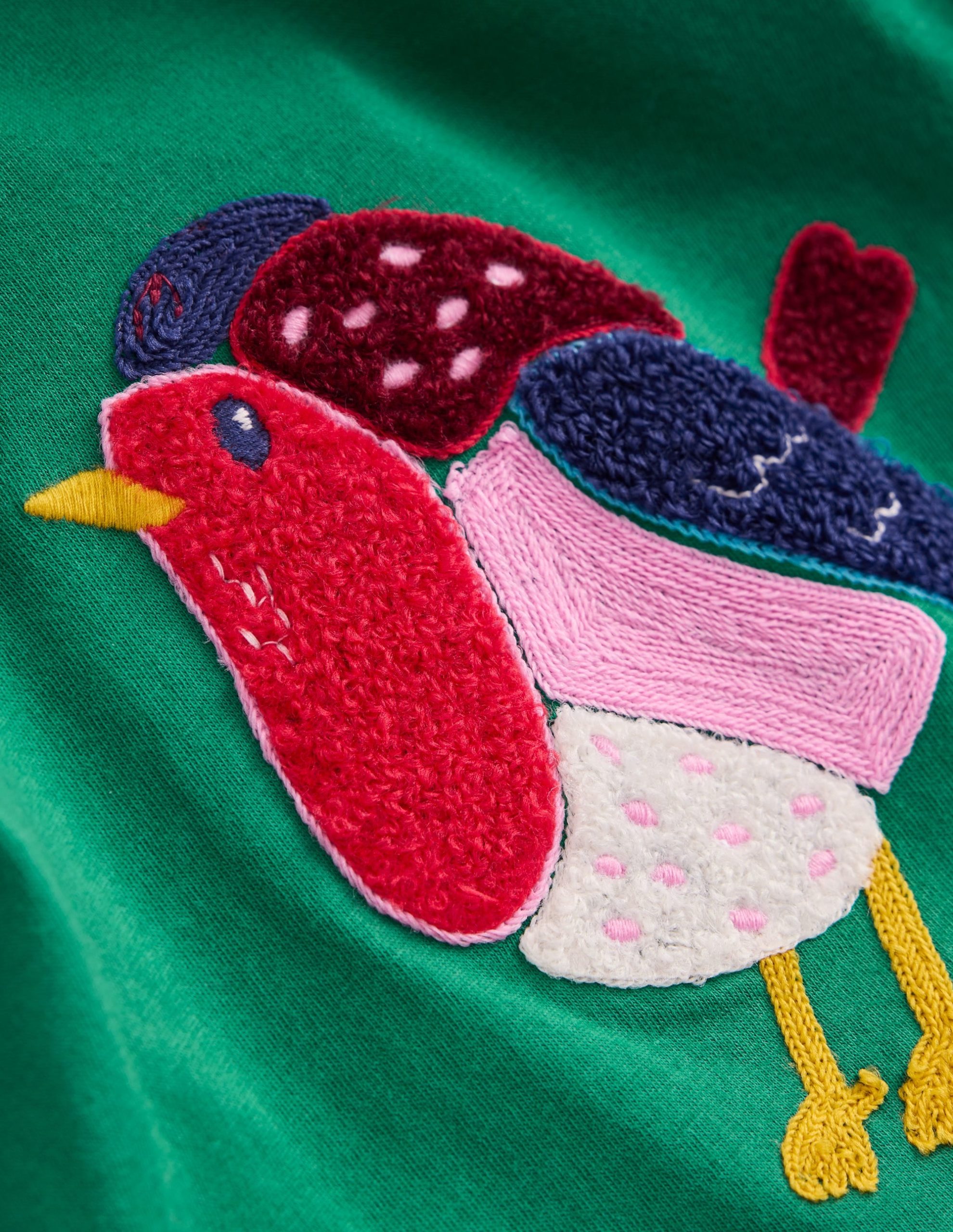 Long Sleeve Boucl?? T-shirt-Pine Green Robin - Image 4