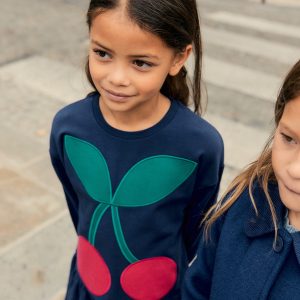 Logo Sweatshirt Dress-Starboard Blue Cherry