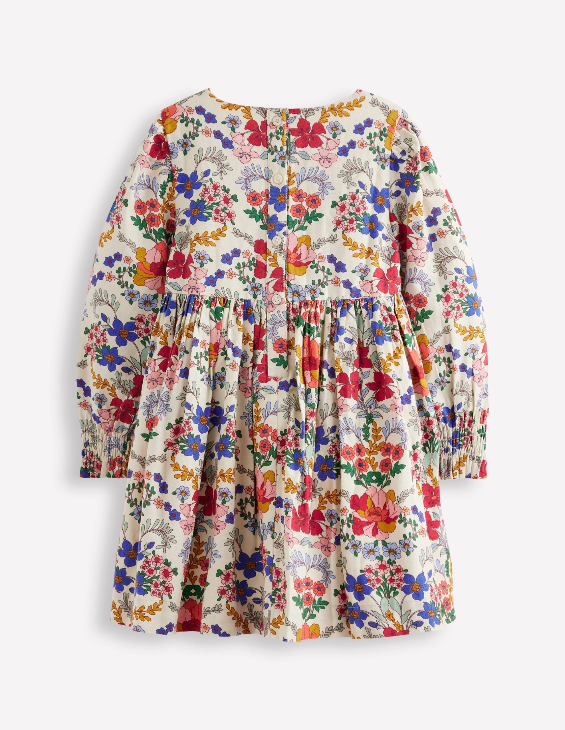 Madeline Long Sleeve Dress-Ecru Small Tapestry Floral - Image 3
