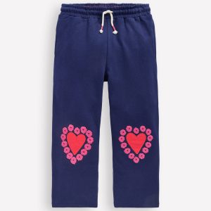 Bobbie Appliqué Joggers-College Navy Hearts