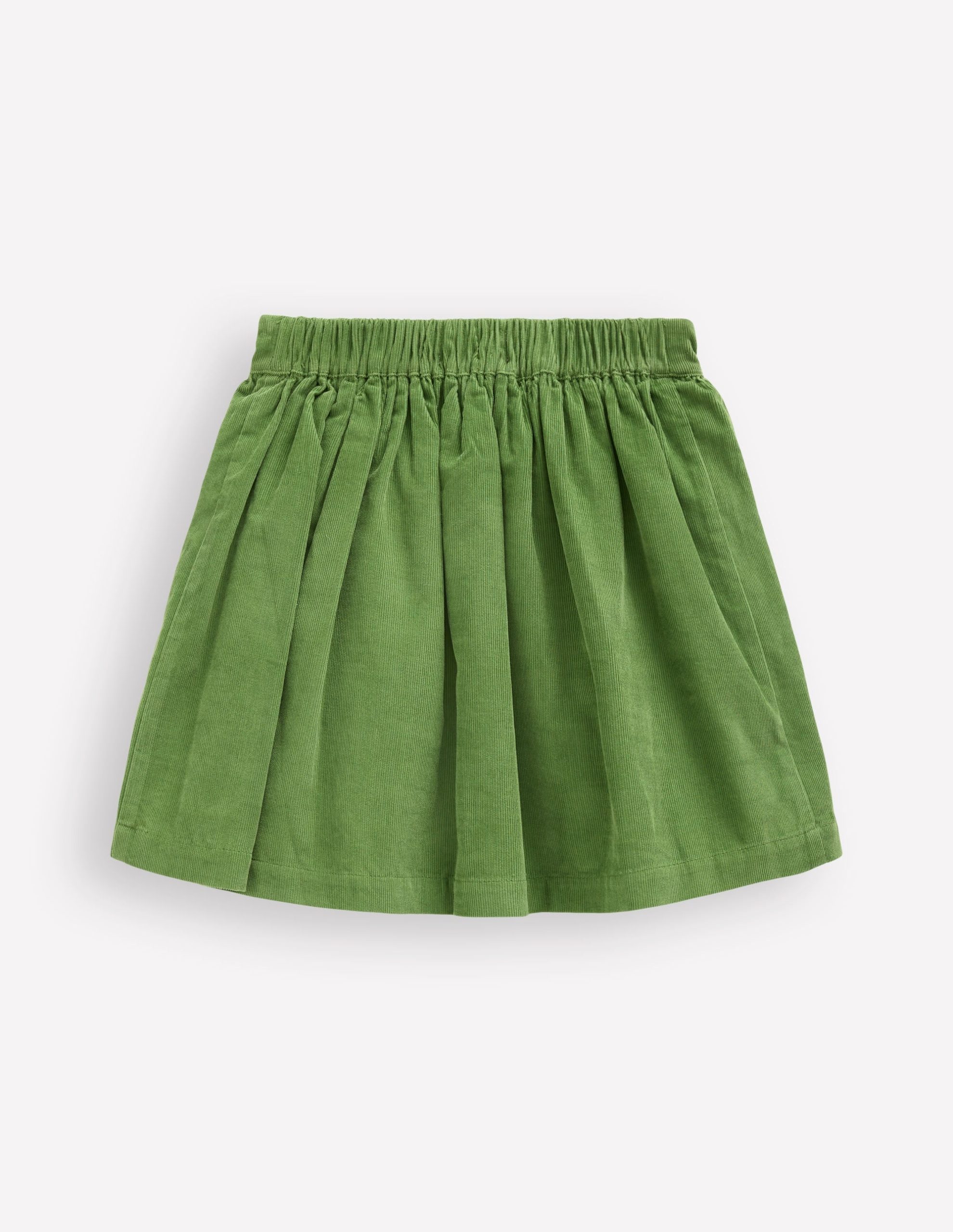 Button-through Mini Skirt-Broccoli Green Flowers - Image 3