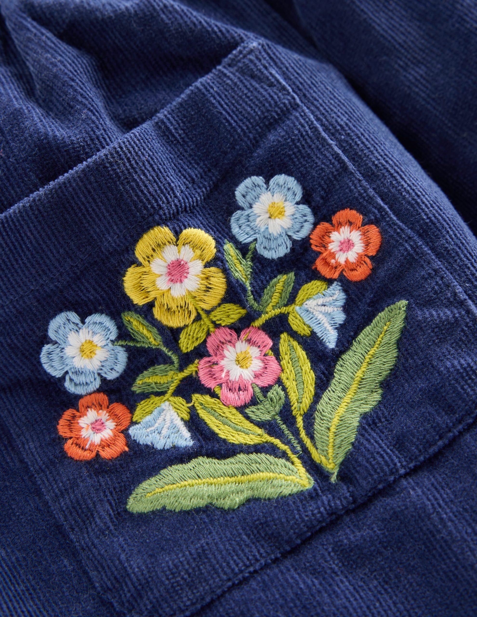 Button-through Mini Skirt-College Navy Flowers - Image 3