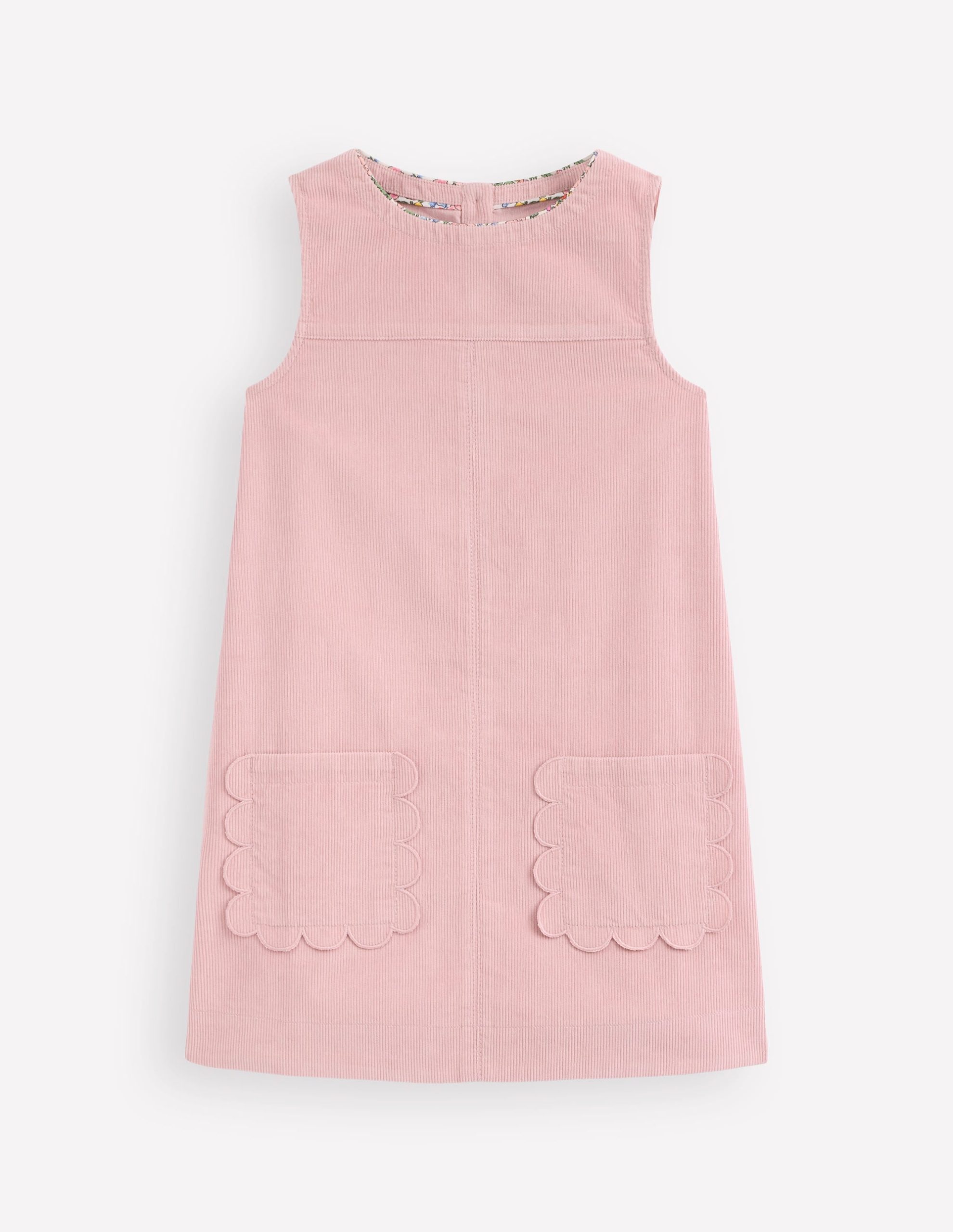 Saffy Cord Pinafore Dress-Vintage Pink