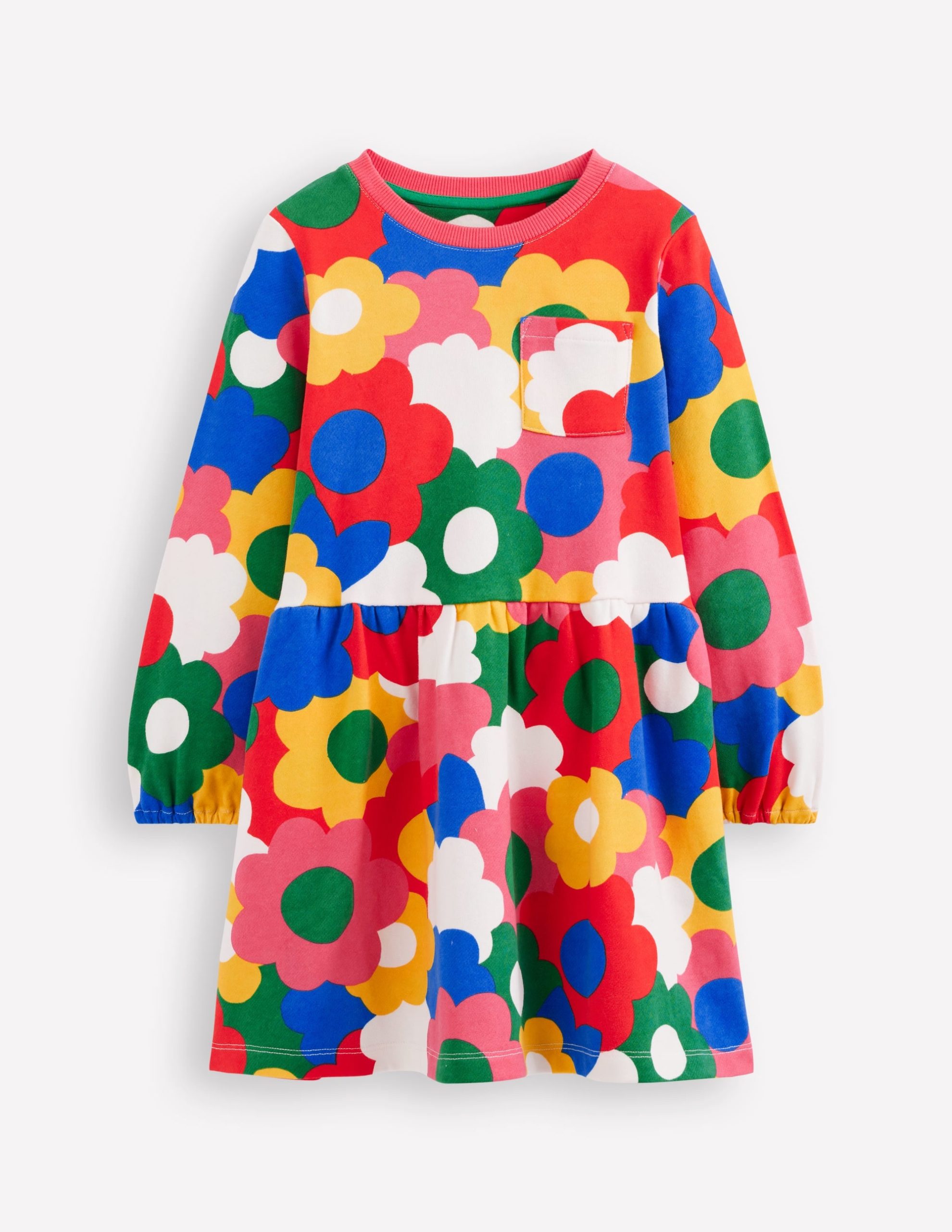 Loopback Sweat Dress-Multi Rainbow Flower - Image 2