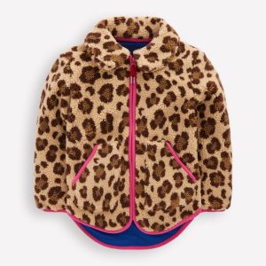 Collared Borg Zip Through-Leopard