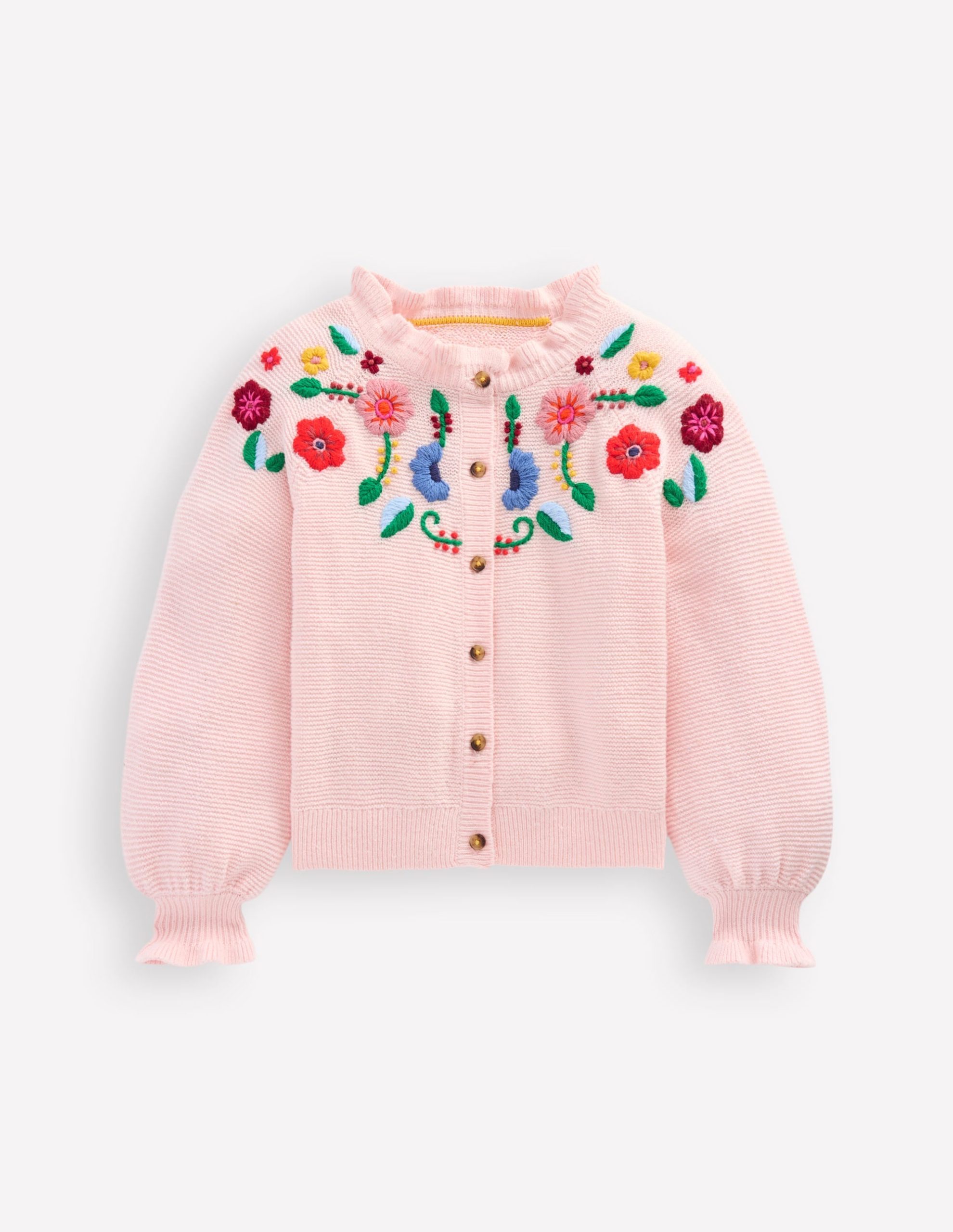 Pretty Embroidered Cardigan-Chalk Pink - Image 2