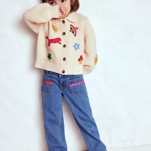 Collared Cardigan-Ecru Marl