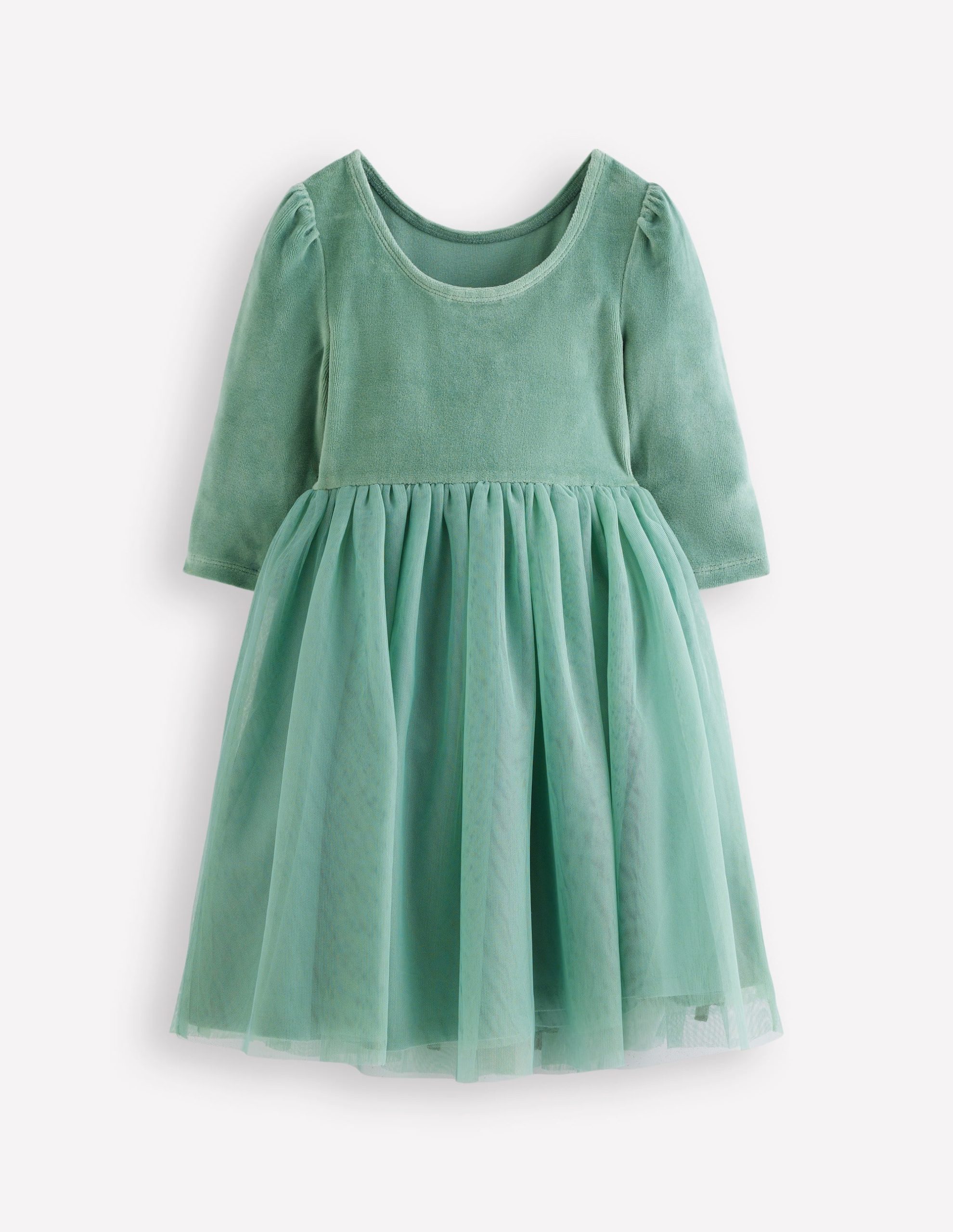 Velour Tulle Appliqu?? Dress-Robin Motif - Image 3
