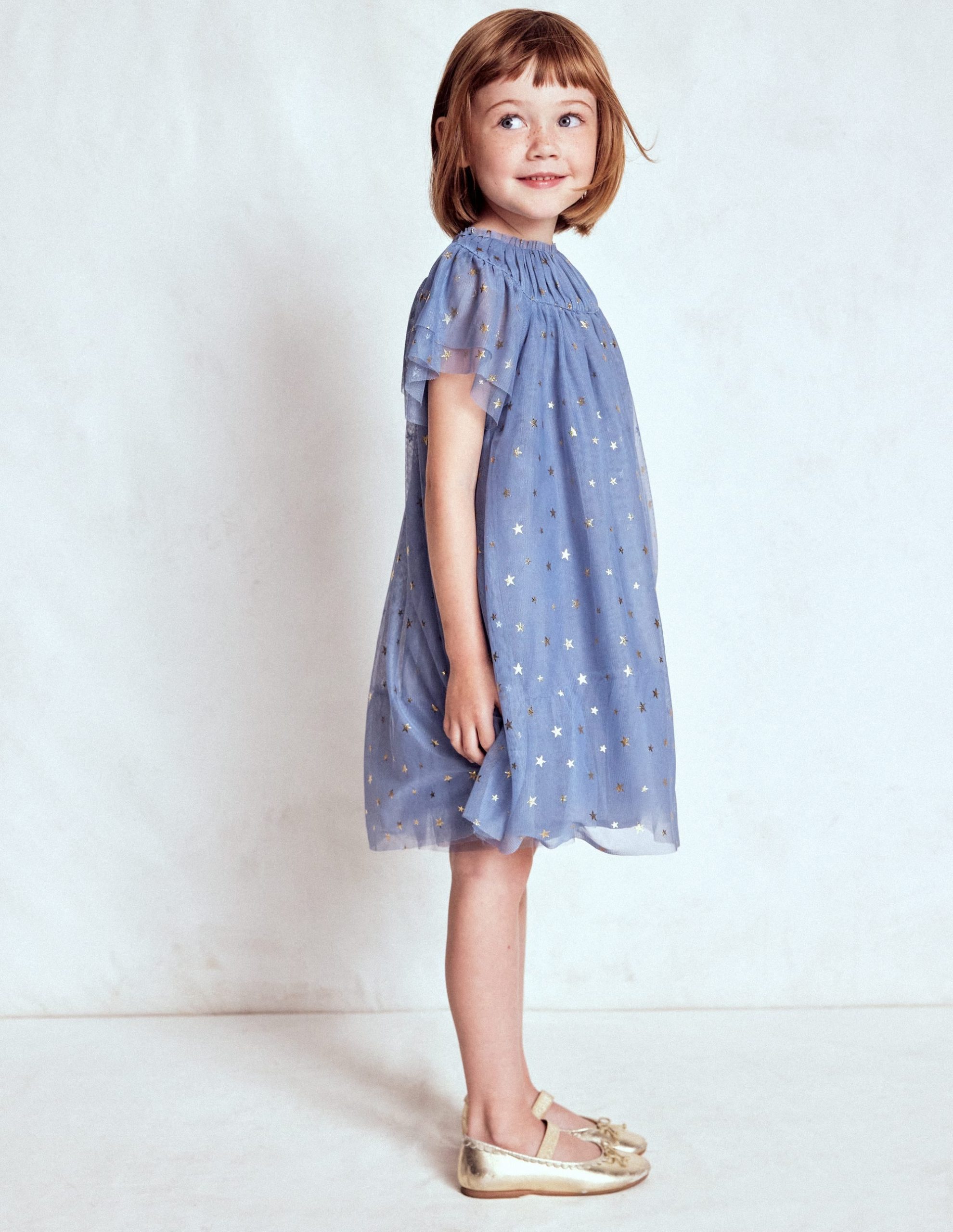 Tiered Tulle Dress-Stormbolt Blue - Image 3