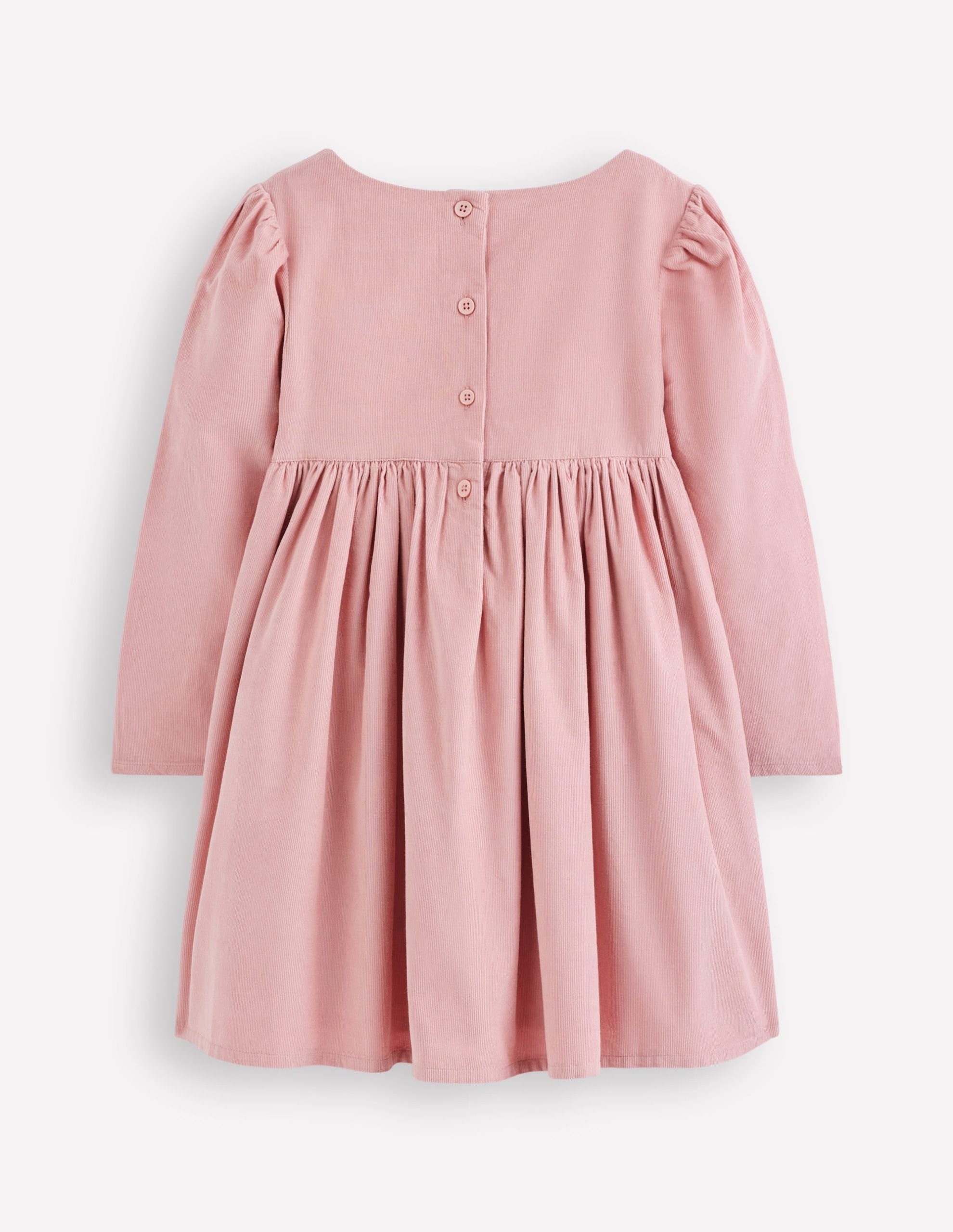 Corduroy Appliqu?? Dress-Almond Pink Flower - Image 2