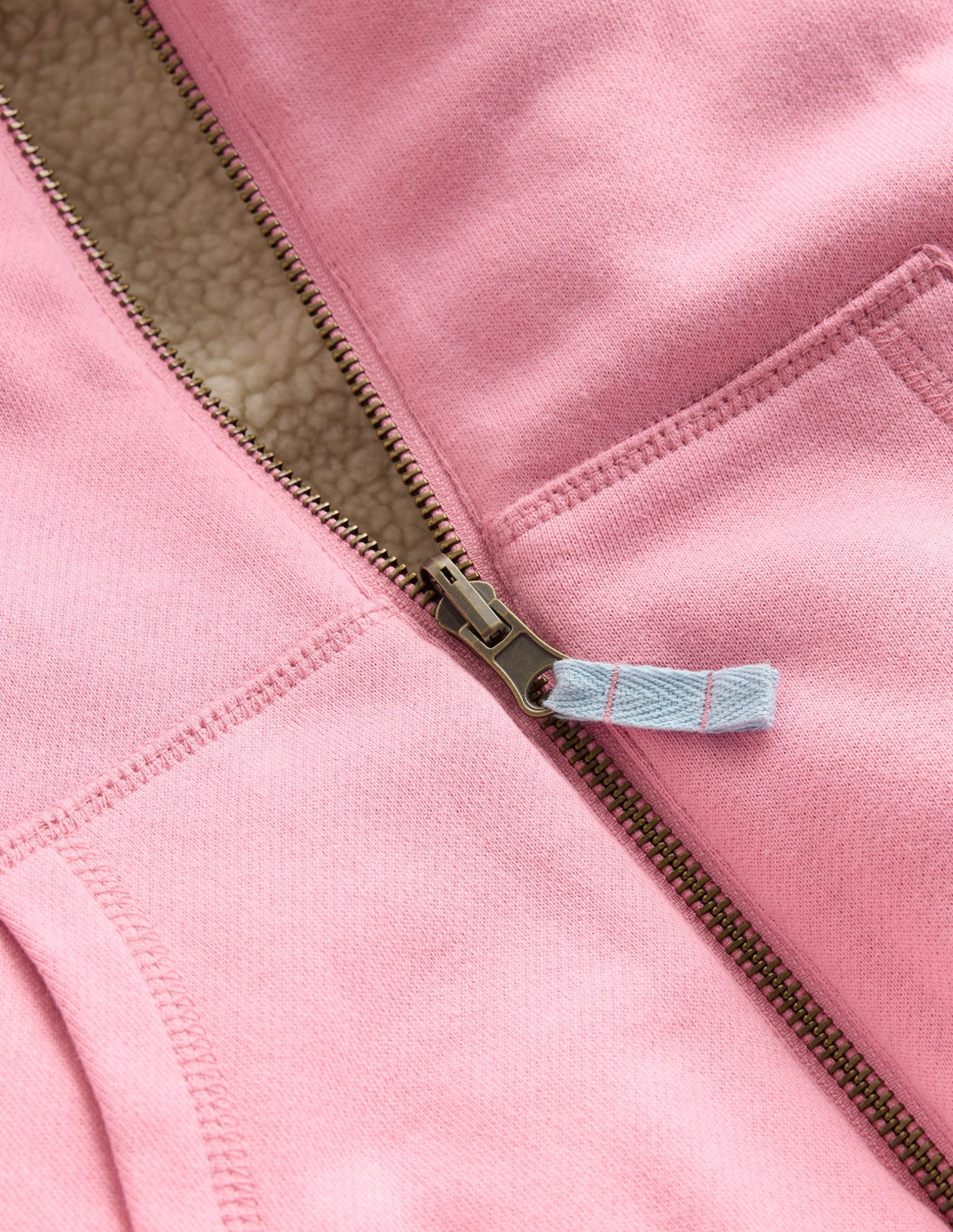 Reversible Borg Hoodie-Vintage Mauve/Kingfisher Blue - Image 3