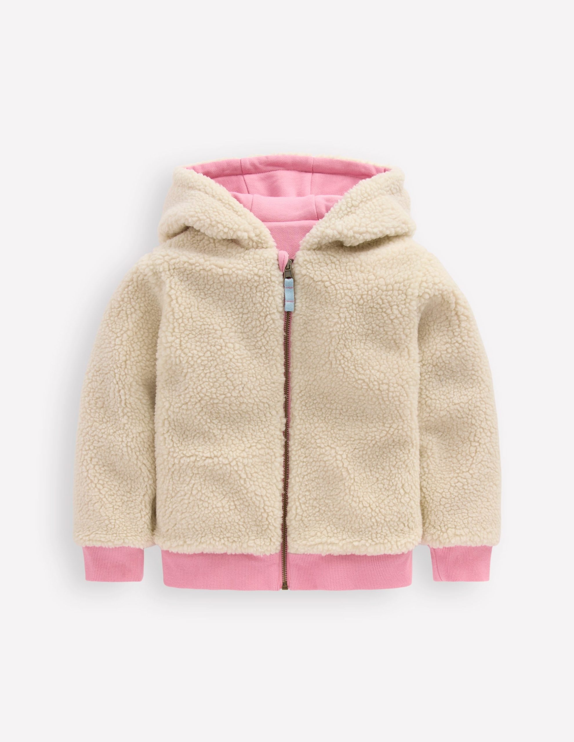 Reversible Borg Hoodie-Vintage Mauve/Kingfisher Blue - Image 4