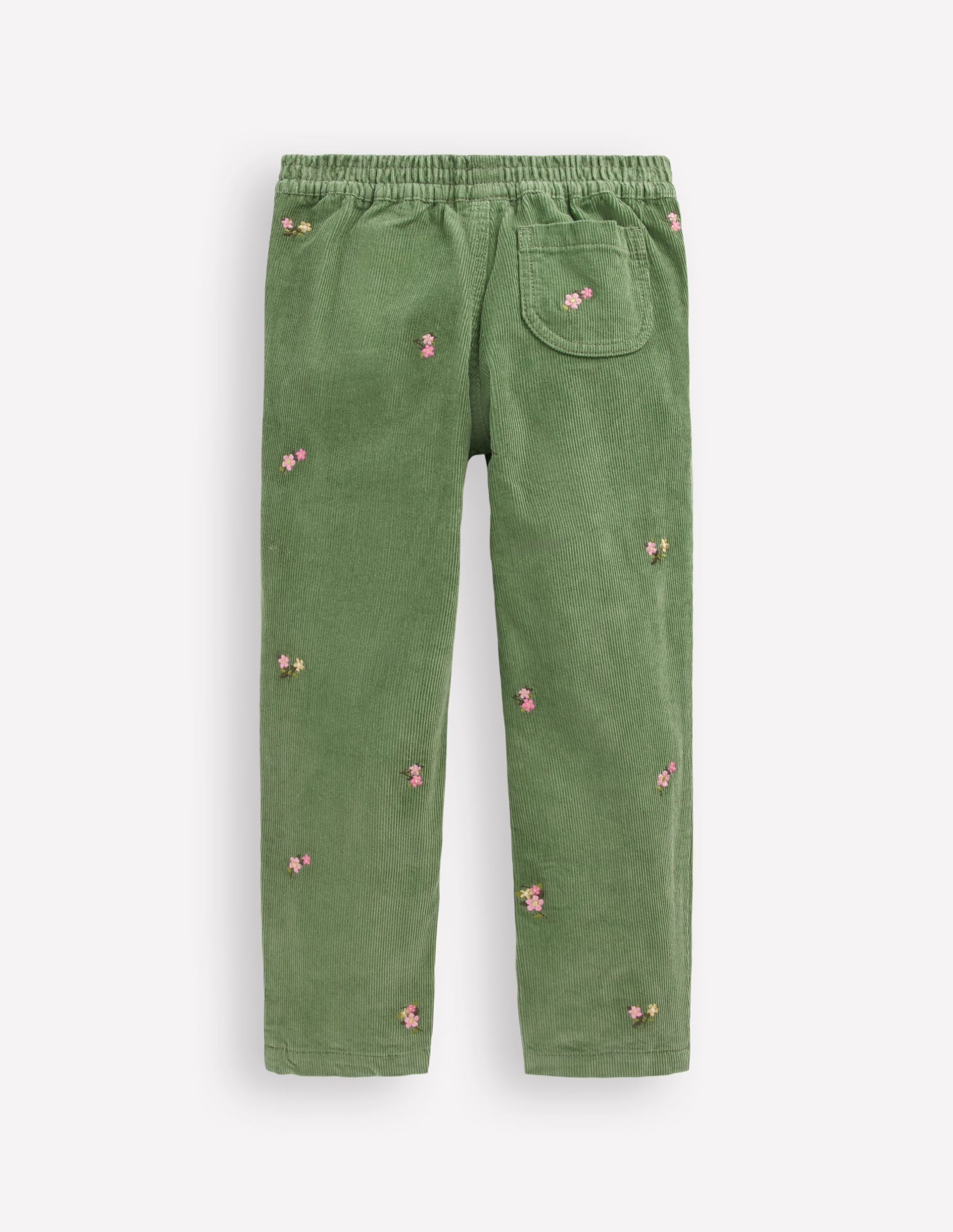 Cord Embroidered Pull-On Pants-Broccoli Green Embroidered - Image 2