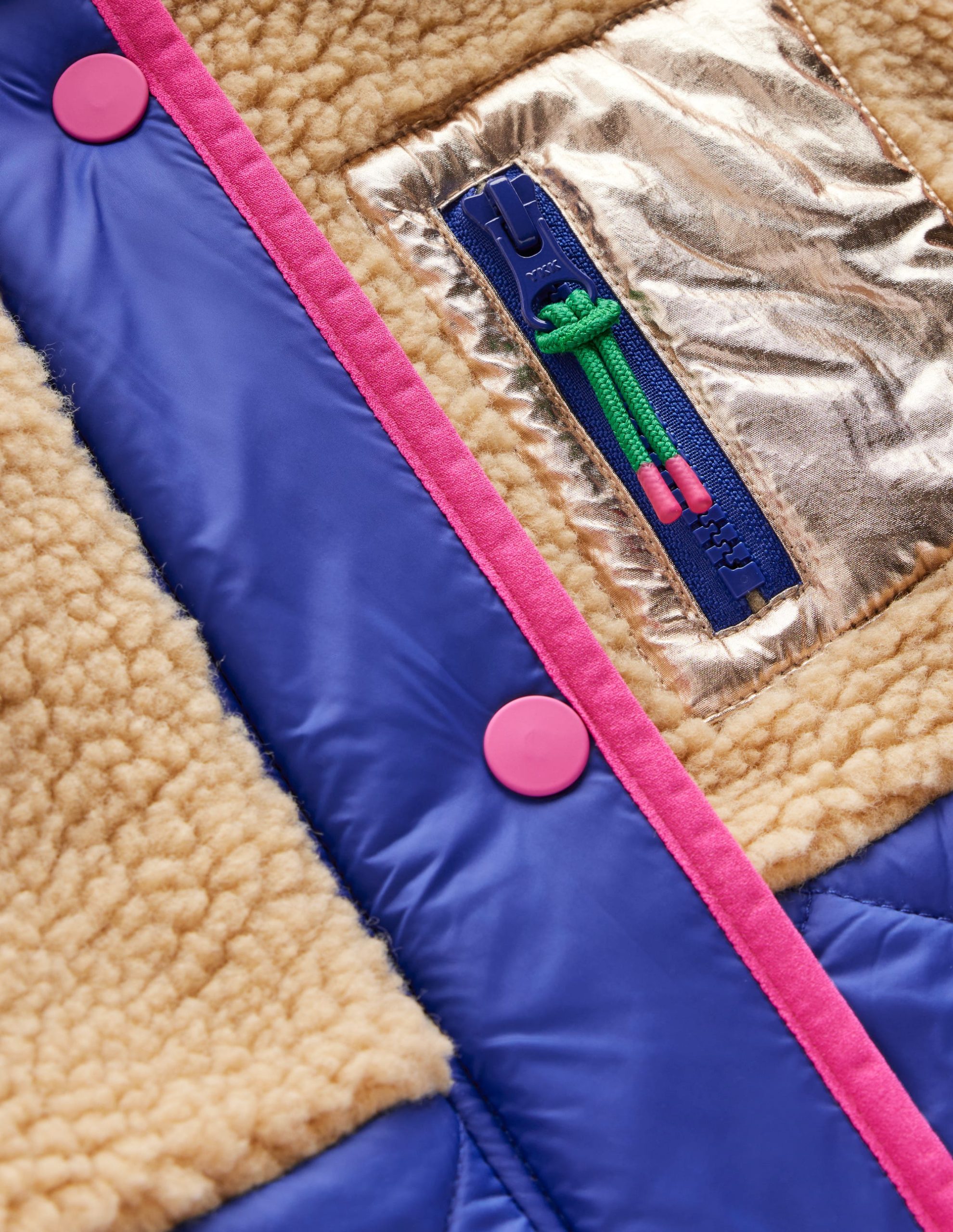 Cosy Longline Coat-Multi Colourblock - Image 3