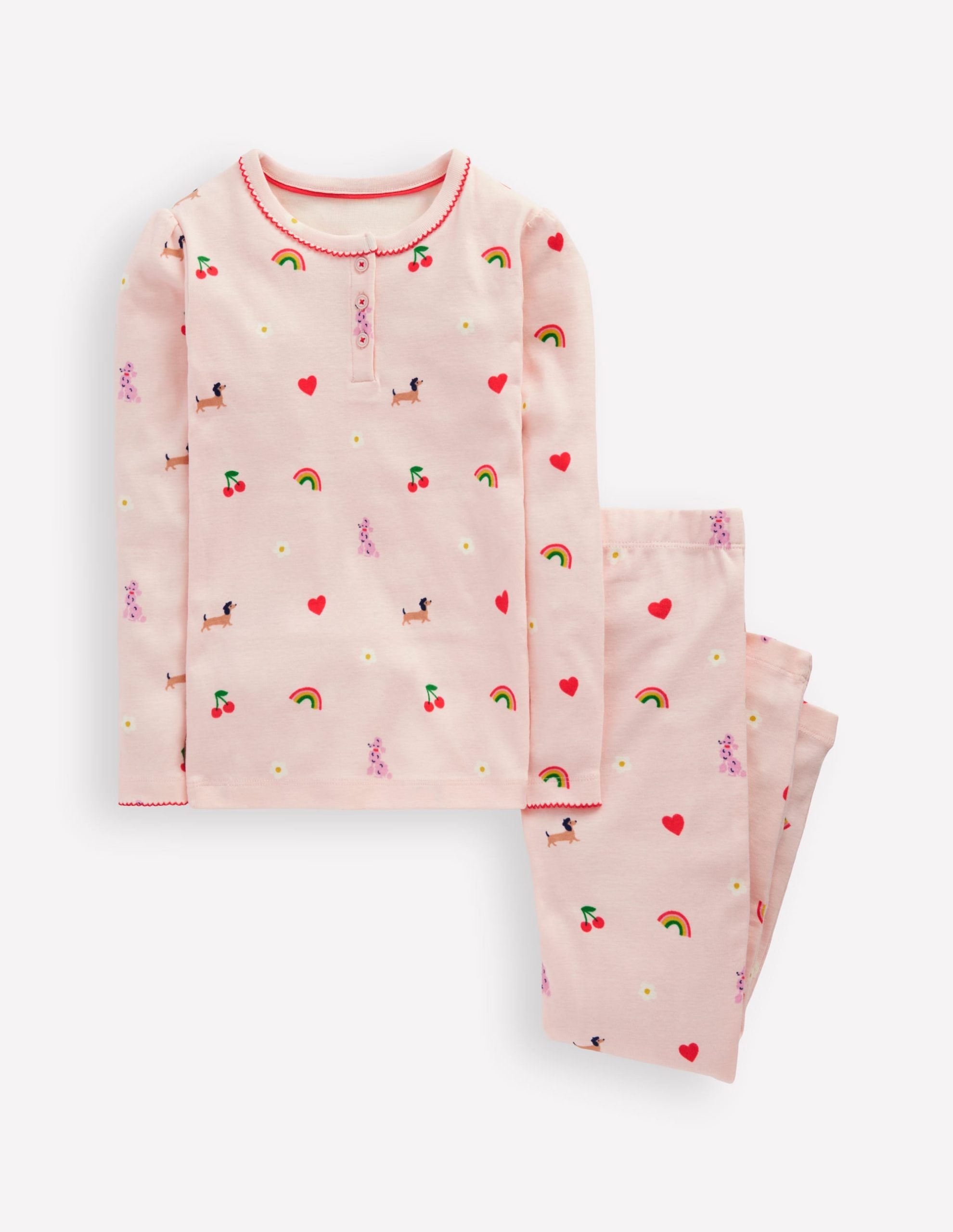 Snug Henley Pajamas-Chalk Pink Parisien