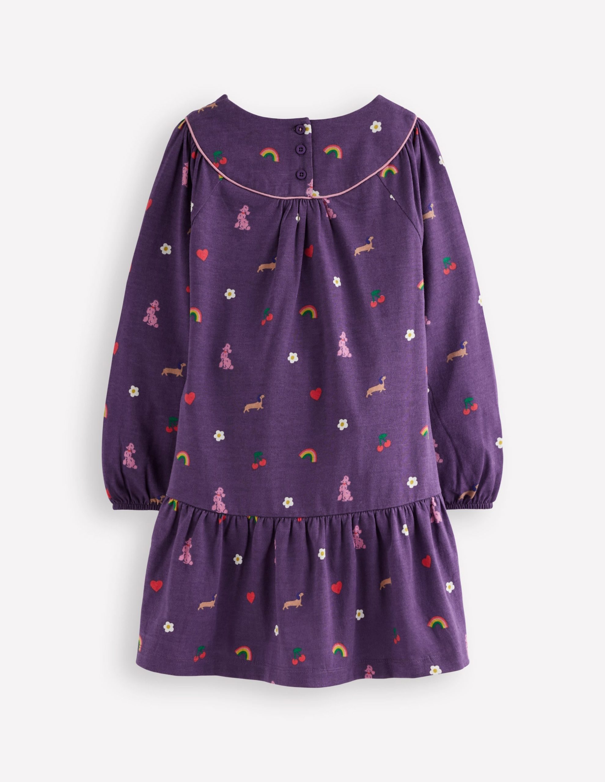 Curved Yoke Jersey Dress-Mystic Purple Parisian - Image 2