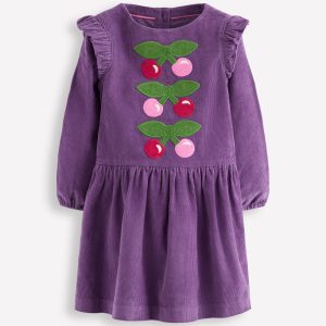 Cord Logo Dress-Mystic Purple Cherries