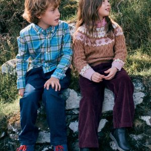 Fair Isle Cable Sweater-Camel Melange