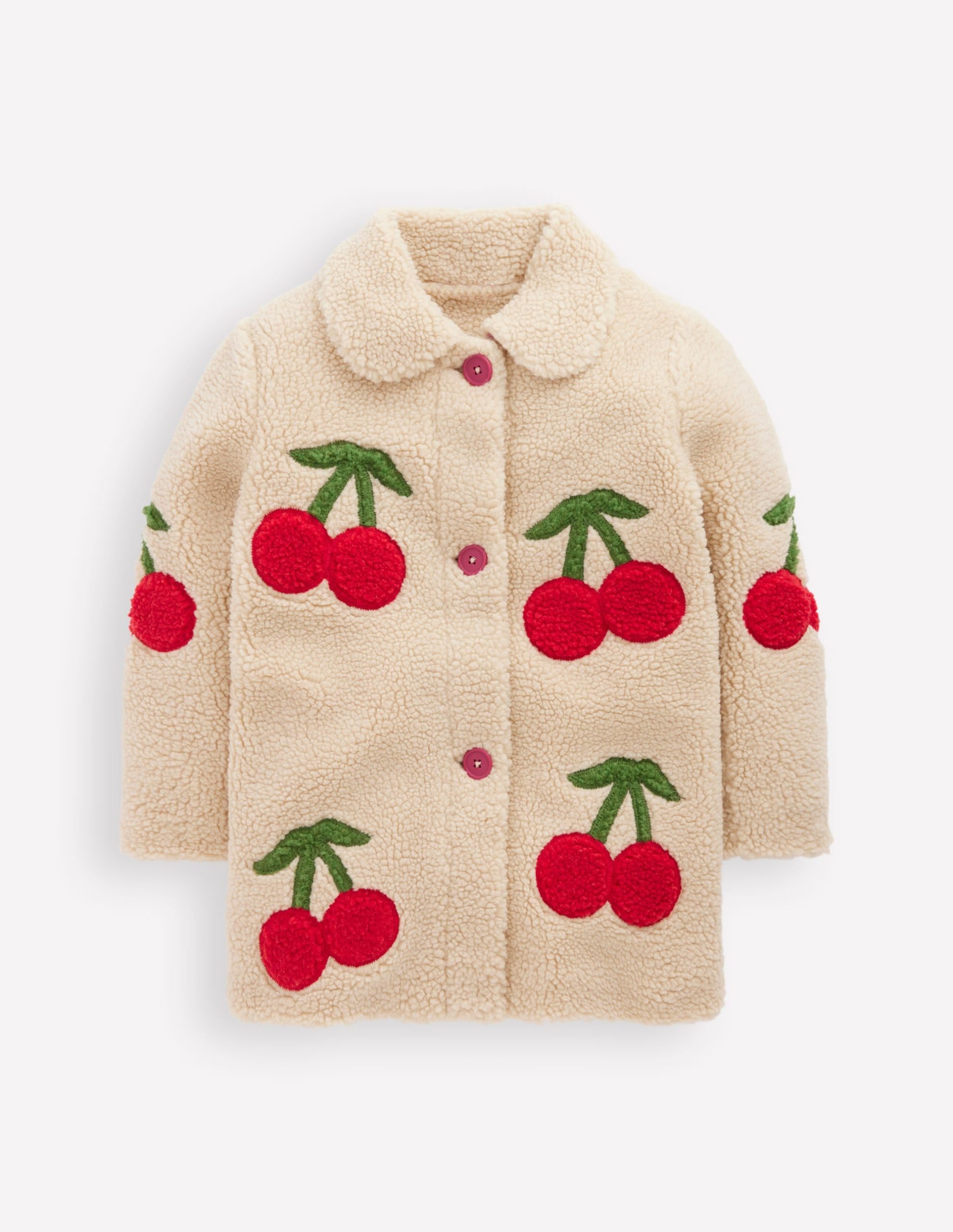 Borg Interest Jacket-Cherry Applique - Image 2