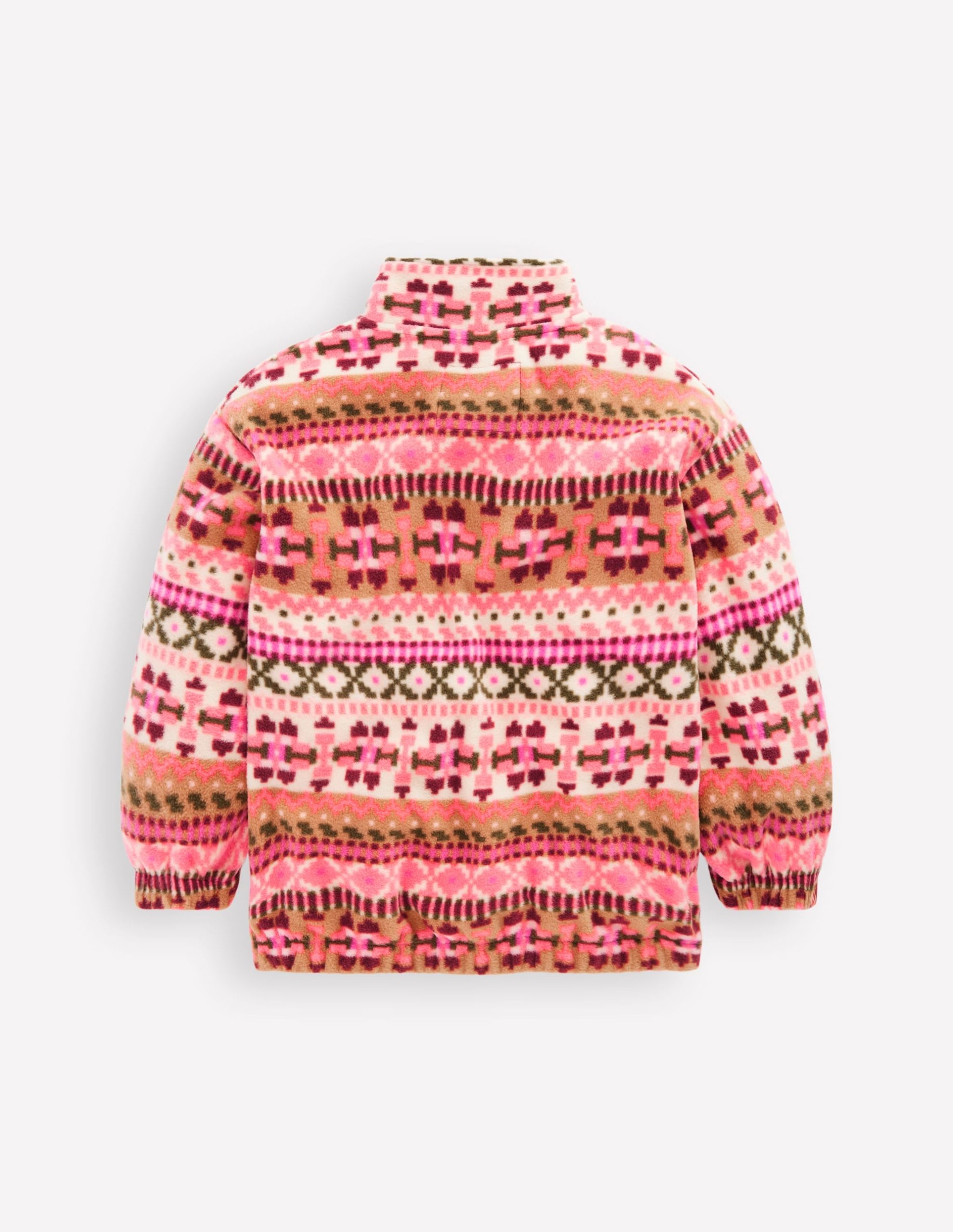 Fair Isle Fleece-Pink Aztec Geo - Image 2