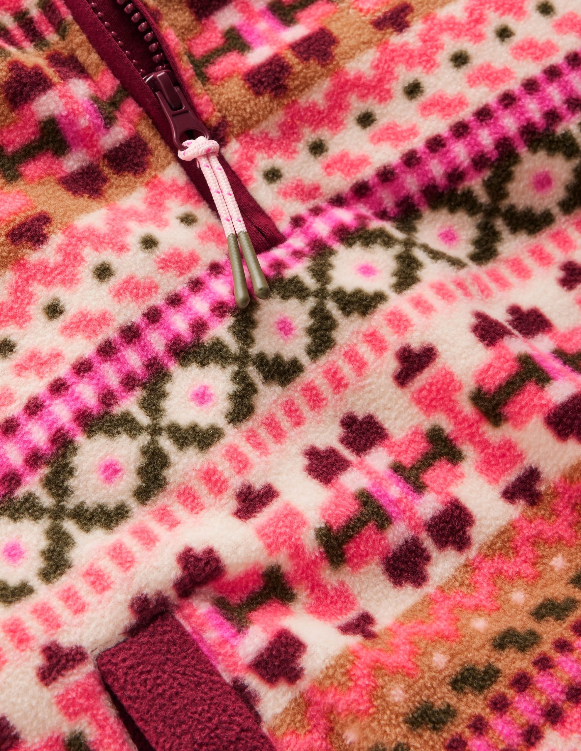 Fair Isle Fleece-Pink Aztec Geo - Image 3