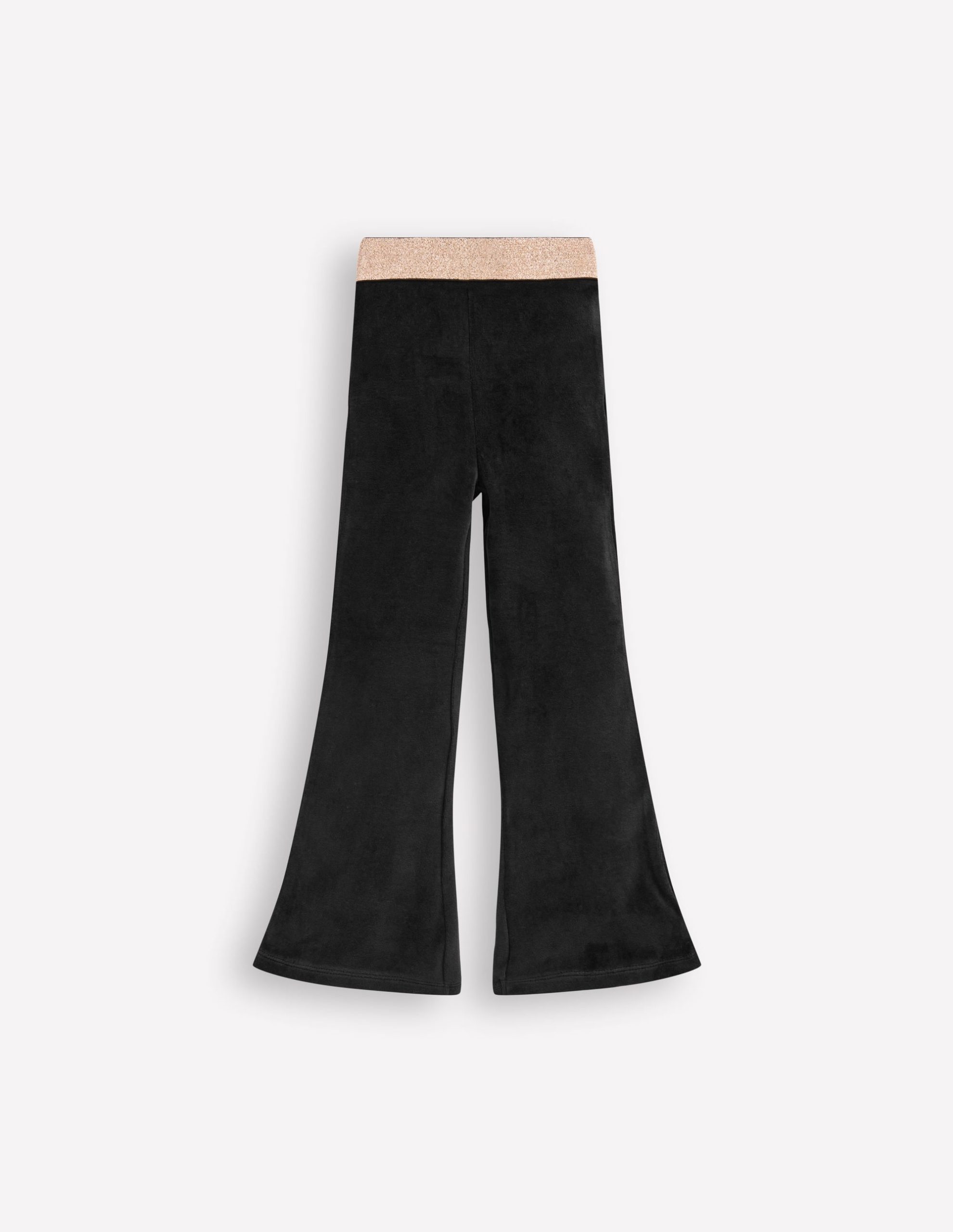 Velvet Flared Leggings-Black