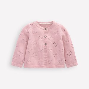 Pretty Pointelle Cardigan-Vintage Pink