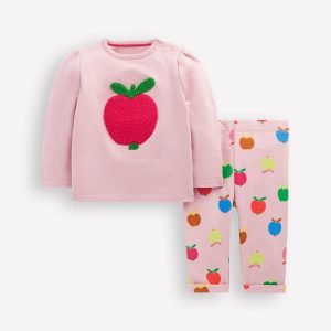Appliqu?? Jersey Play Set-Vintage Pink Small Apples