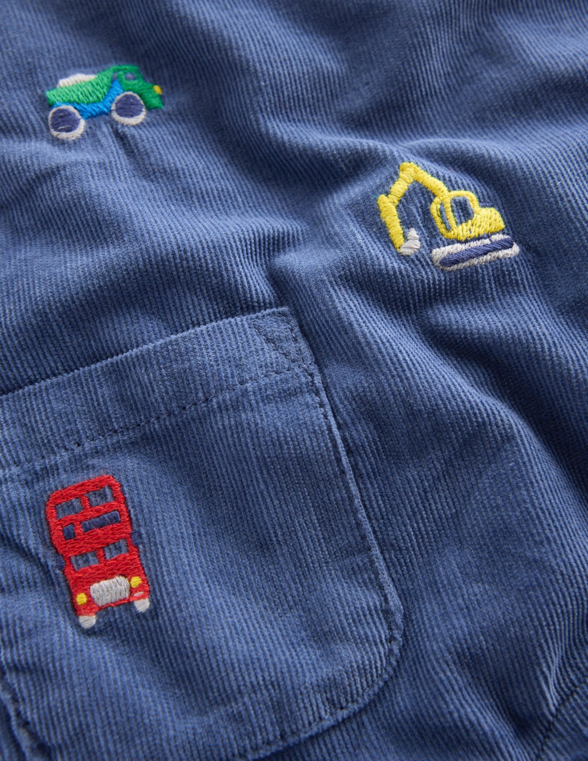 Novelty Cord Dungaree Set-Blue Transport - Image 3