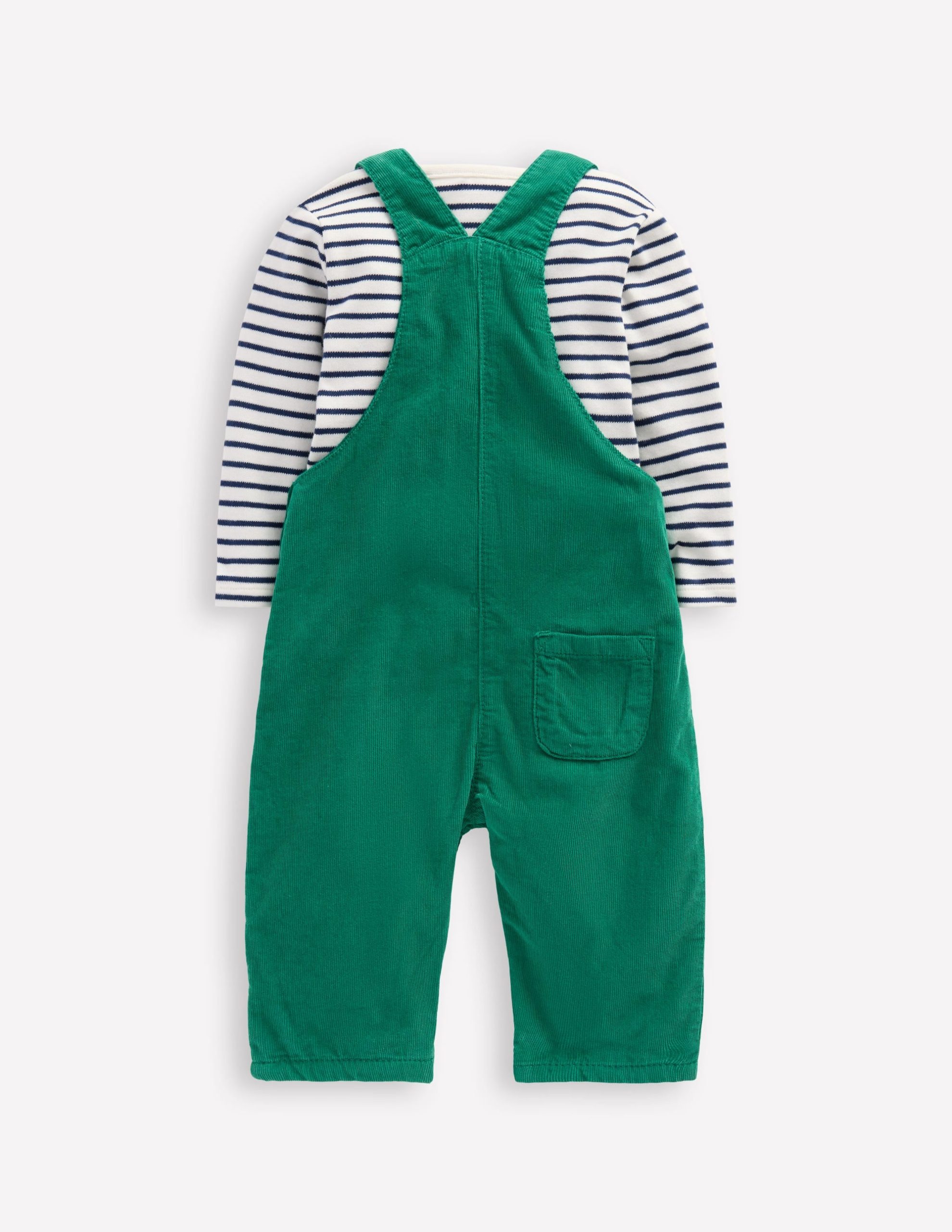 Novelty Cord Dungaree Set-Jewel Green - Image 2