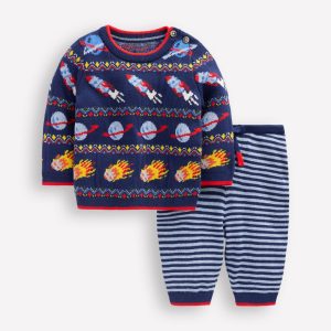 Knitted Play Set-Navy Space Fair Isle
