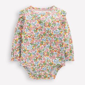 Frill Shoulder Body-Soft Ivory Berry Floral