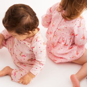 3 Pack Pointelle Bodies-Pink Love Bunnies